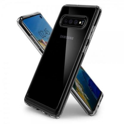 Spigen Crytal Hybrid Case - хибриден кейс с висока степен на защита за Samsung Galaxy S10 (прозрачен) 2