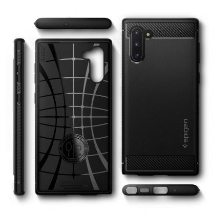 Spigen Rugged Armor Case - тънък качествен слииконов (TPU) калъф за Samsung Galaxy Note 10 (черен) 2