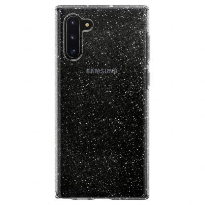 Spigen Liquid Crystal Glitter Case - тънък качествен силиконов (TPU) калъф за Samsung Galaxy Note 10 (прозрачен)  3