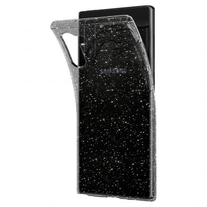 Spigen Liquid Crystal Glitter Case - тънък качествен силиконов (TPU) калъф за Samsung Galaxy Note 10 (прозрачен)  4
