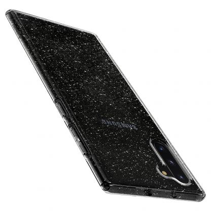 Spigen Liquid Crystal Glitter Case - тънък качествен силиконов (TPU) калъф за Samsung Galaxy Note 10 (прозрачен)  5