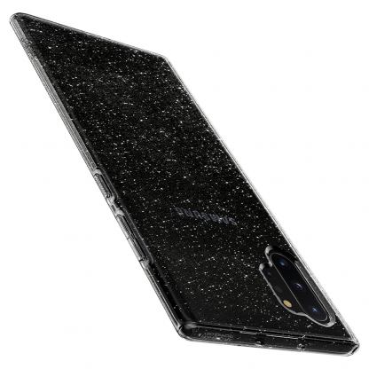 Spigen Liquid Crystal Glitter Case - тънък качествен силиконов (TPU) калъф за Samsung Galaxy Note 10 Plus (прозрачен)  5