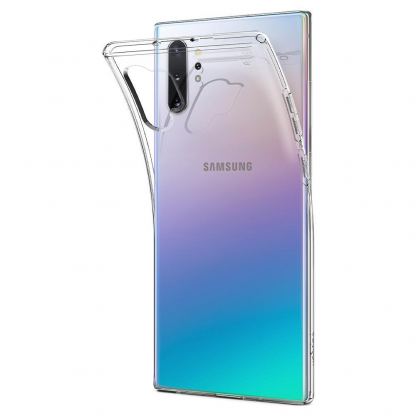 Spigen Liquid Crystal Case - тънък качествен силиконов (TPU) калъф за Samsung Galaxy Note 10 Plus (прозрачен)  3