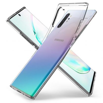 Spigen Liquid Crystal Case - тънък качествен силиконов (TPU) калъф за Samsung Galaxy Note 10 Plus (прозрачен)  6