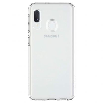 Spigen Liquid Crystal Case - тънък качествен силиконов (TPU) калъф за Samsung Galaxy A20E (прозрачен)  3