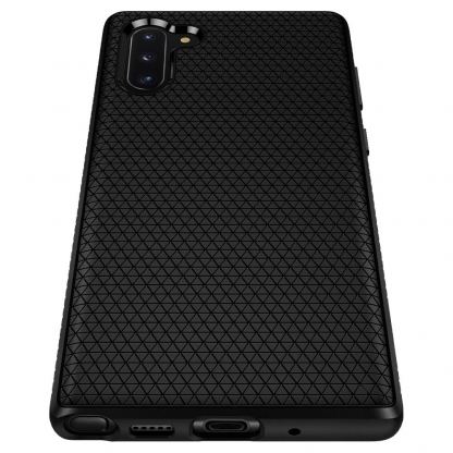 Spigen Liquid Air Case - тънък качествен термополиуретанов кейс за Samsung Galaxy Note 10 (черен)  3