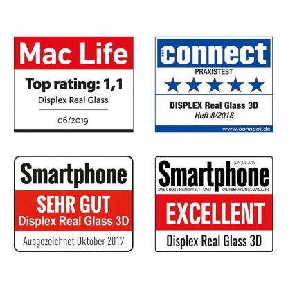 Displex Real Glass 10H Protector 3D Full Cover FPS - калено стъклено защитно покритие с поддръжка на сензора за отпечатъци за дисплея на Samsung Galaxy S10 (черен-прозрачен)(bulk) 2