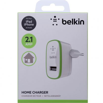 Belkin 220V 2.1A захранване с USB изход за iPad, iPhone, iPod и мобилни устройства (бял) 3