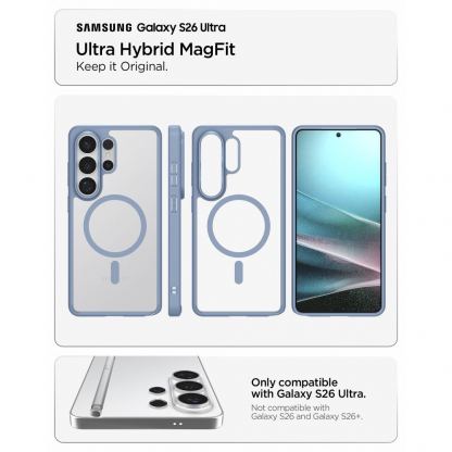 Хибриден кейс с висока степен на защита с MagSafe за Samsung Galaxy S26 Ultra - Spigen Ultra Hybrid MagSafe Case (син-прозрачен) 7