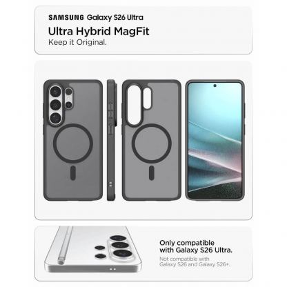 Хибриден кейс с висока степен на защита с MagSafe за Samsung Galaxy S26 Ultra - Spigen Ultra Hybrid MagSafe Case (черен-мат) 5