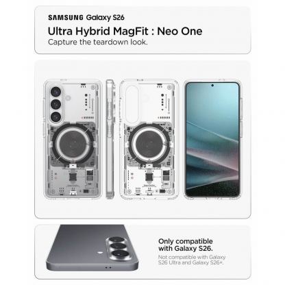 Хибриден кейс с висока степен на защита с MagSafe за Samsung Galaxy S26 - Spigen Ultra Hybrid MagSafe Neo One Case (прозрачен) 5
