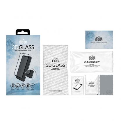 Eiger 3D Glass Full Screen Tempered Glass Screen Protector - калено стъклено защитно покритие с извити ръбове за целия дисплей на iPhone 11 Pro Max (черен-прозрачен) 2