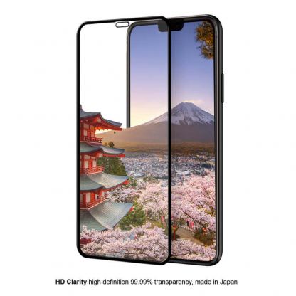 Eiger 3D Glass Full Screen Tempered Glass Screen Protector - калено стъклено защитно покритие с извити ръбове за целия дисплей на iPhone 11 Pro Max (черен-прозрачен) 4