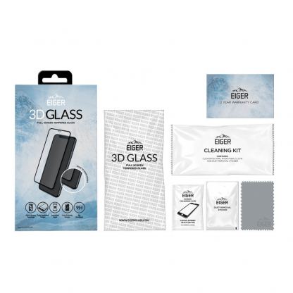 Eiger 3D Glass Full Screen Tempered Glass Screen Protector - калено стъклено защитно покритие с извити ръбове за целия дисплей на iPhone 11 (черен-прозрачен) 2