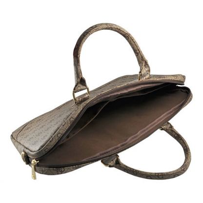 Guess UpTown Laptop Bag - луксозна дизайнерска чанта с дръжки и презрамка за преносими компютри до 15 инча (кафява) 5