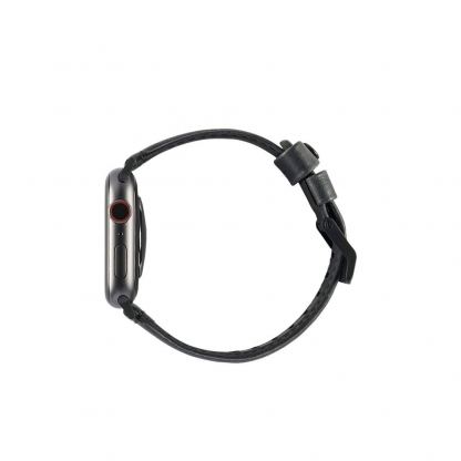 Urban Armor Gear Leather Strap - кожена (естествена кожа) каишка за Apple Watch 42мм, 44мм (черен) 2