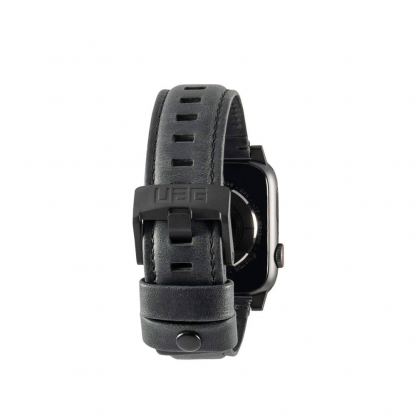 Urban Armor Gear Leather Strap - кожена (естествена кожа) каишка за Apple Watch 42мм, 44мм (черен) 3