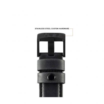 Urban Armor Gear Leather Strap - кожена (естествена кожа) каишка за Apple Watch 42мм, 44мм (черен) 6
