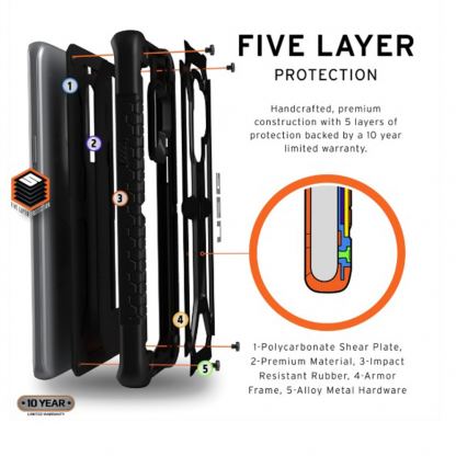 Urban Armor Gear Monarch - удароустойчив хибриден кейс за Samsung Galaxy Note 10 (черен) 2