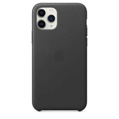 Apple iPhone Leather Case - оригинален кожен кейс (естествена кожа) за iPhone 11 Pro (черен) 2
