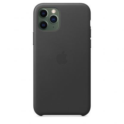 Apple iPhone Leather Case - оригинален кожен кейс (естествена кожа) за iPhone 11 Pro (черен) 3
