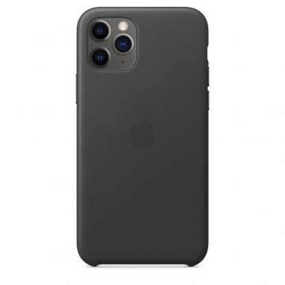 Apple iPhone Leather Case - оригинален кожен кейс (естествена кожа) за iPhone 11 Pro (черен) 6