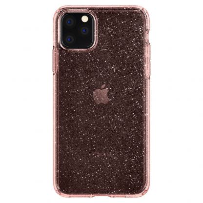 Spigen Liquid Crystal Glitter Case - тънък силиконов (TPU) калъф за iPhone 11 Pro Max (розов)  2