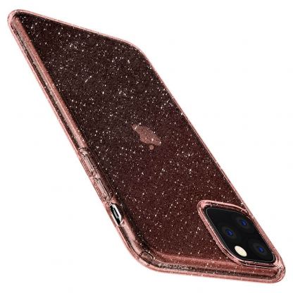 Spigen Liquid Crystal Glitter Case - тънък силиконов (TPU) калъф за iPhone 11 Pro Max (розов)  7