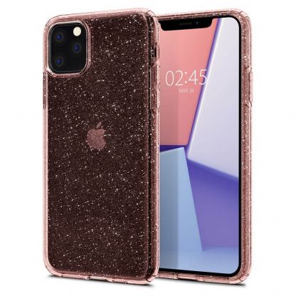 Spigen Liquid Crystal Glitter Case - тънък силиконов (TPU) калъф за iPhone 11 Pro Max (розов)  9