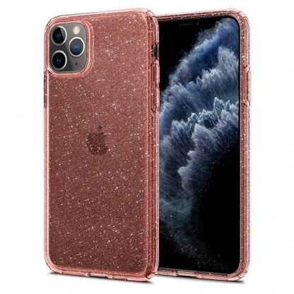 Spigen Liquid Crystal Glitter Case - тънък силиконов (TPU) калъф за iPhone 11 Pro Max (розов)  10