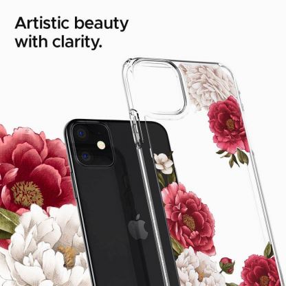 Spigen Ciel Red Floral Case - дизайнерски удароустойчив кейс за iPhone 11 (прозрачен) 5