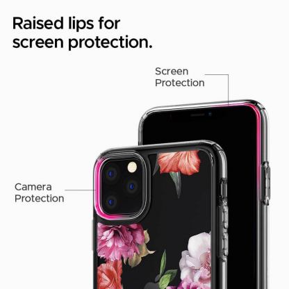 Spigen Ciel Rose Floral Case - дизайнерски удароустойчив кейс за iPhone 11 Pro (прозрачен) 4