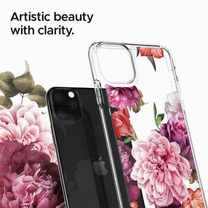 Spigen Ciel Rose Floral Case - дизайнерски удароустойчив кейс за iPhone 11 Pro (прозрачен) 5
