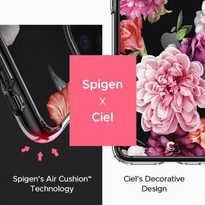 Spigen Ciel Rose Floral Case - дизайнерски удароустойчив кейс за iPhone 11 Pro (прозрачен) 6