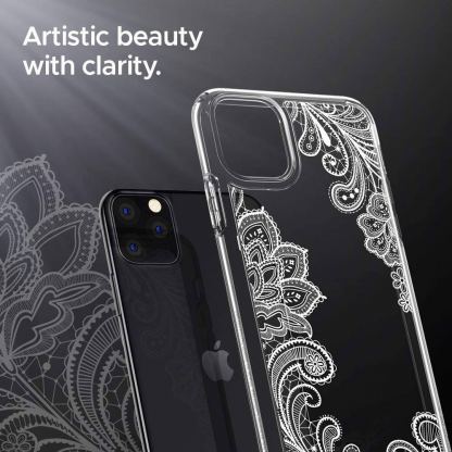 Spigen Ciel White Mandala Case - дизайнерски удароустойчив кейс за iPhone 11 Pro Max (прозрачен) 6