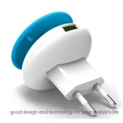 Osungo Mushroom 1A Eco USB Charger - универсално USB захранване за ел. мрежа (бял-сив 2