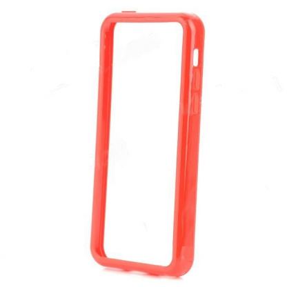 TPU Bumper Frame - силиконов бъмпер за iPhone 5C (червен) 2
