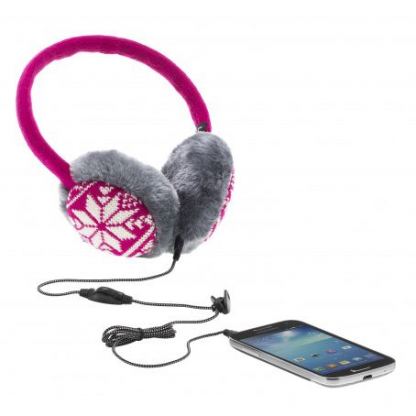 KitSound Earmuffs Fairislie - ушанки с вградени слушалки и микрофон за iPhone и мобилни устройства (розов) 3