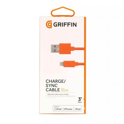 Griffin Lightning to USB Cable - USB кабел за iPhone, iPad, iPod и устросйтва с Lightning порт (90 см) (червен) 2