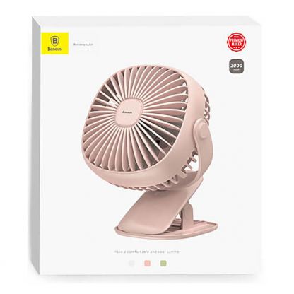 Baseus Box Clamping Fan - настолен вентилатор с щипка за закачане върху бюро или плоскости (розов) 7