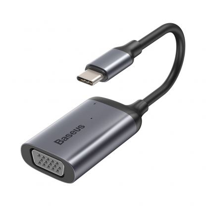 Baseus Enjoyment USB-C to VGA + USB-C PD Hub - USB-C хъб за свързване от USB-C към VGA и USB-C PD порт (тъмносив) 3