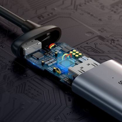 Baseus Enjoyment USB-C to VGA + USB-C PD Hub - USB-C хъб за свързване от USB-C към VGA и USB-C PD порт (тъмносив) 5