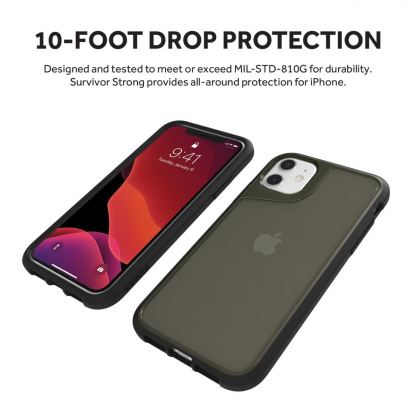 Griffin Survivor Strong - хибриден удароустойчив кейс за iPhone 11 (черен) 4