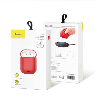 Baseus Airpods Silicone Wireless Charging Case - силиконов калъф с възможност за безжично зареждане за Apple Airpods (червен) 6