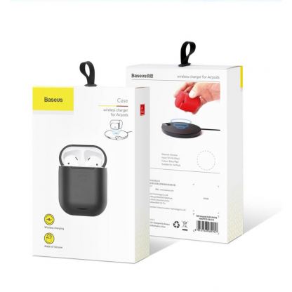 Baseus Airpods Silicone Wireless Charging Case - силиконов калъф с възможност за безжично зареждане за Apple Airpods (черен) 2