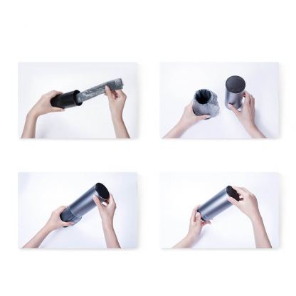 Baseus Vehicle Trash Can - алуминиев кош за отпадъци, подходящ за автомобил или офис (тъмносив) 3