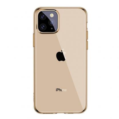 Baseus Simple Case - силиконов (TPU) калъф за iPhone 11 Pro Max (златист) 3