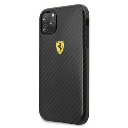 Ferrari On Track Carbon Effect Hard Case - поликарбонатов кейс с карбоново покритие за iPhone 11 Pro Max (черен) 2