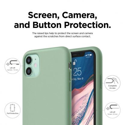 Elago Soft Silicone Case - силиконов (TPU) калъф за iPhone 11 (зелен) 3