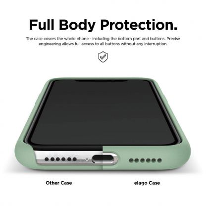 Elago Soft Silicone Case - силиконов (TPU) калъф за iPhone 11 (зелен) 4